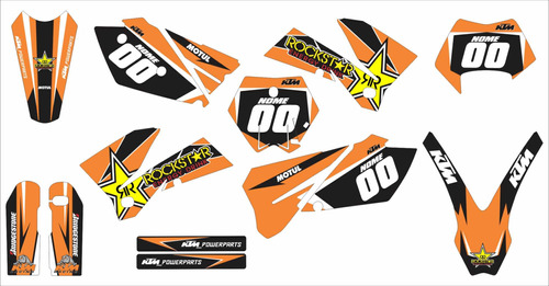 Adesivo Moto Cross Trilha Ktm Exc F 04-07 Rockstar Lm116