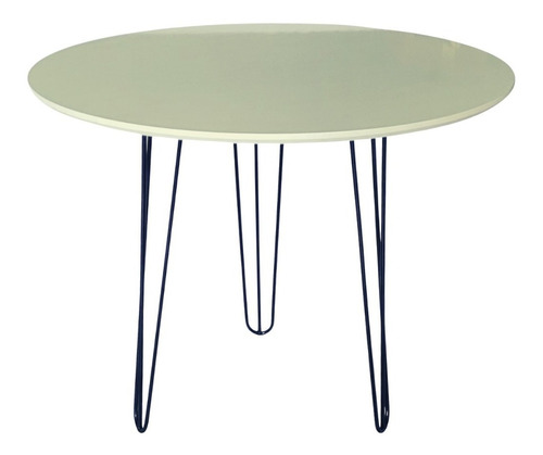 Mesa Jantar Tampo 80cm Redonda 3 Pé Hairpin Triplo Tripé Aço