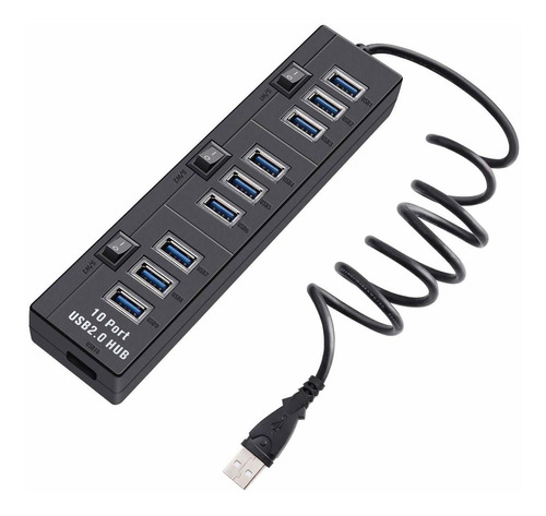 Pasow - Adaptador Usb 2.0 De Alta Velocidad Con 3 Interrupto