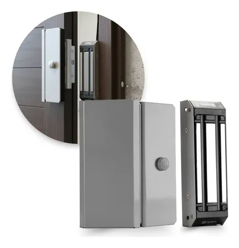 Fechadura Eletroímã M100 Sem Sensor Cinza Com Imã Magnética