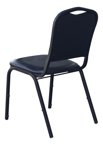 Imagen 5 de 6 de Silla Costa Rica Apilable Respaldo Y Asiento Tapizado Negro