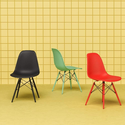 Silla Eames Para Comedor Polipropileno Durable Soporte Metal Estructura De La Silla Rojo