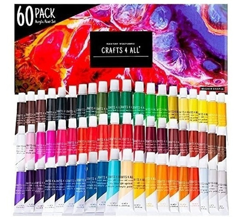 Set De Pinturas Acrílicas - 60 Colores Vibrantes