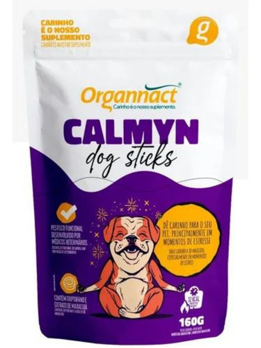 Calmyn Dog Sticks Sachê 160g Suplemento Cães - Organnact.