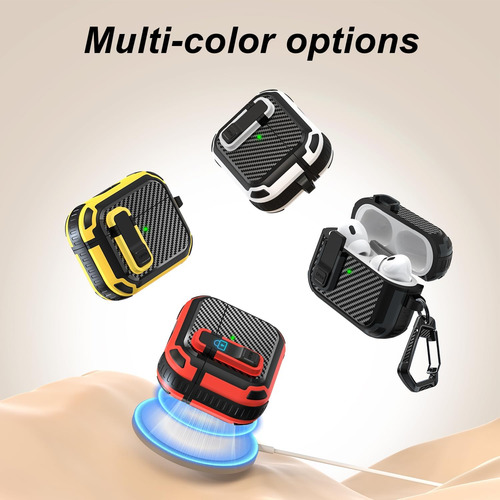 Funda AirPods Pro 2ª/1ª Gen. Negro/rojo Con Kit Limpieza