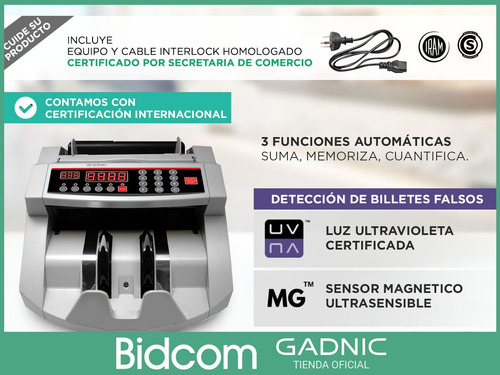 Imagen 5 de 9 de Contadora De Billetes Detector Falso Contador Maquina Dinero