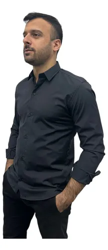 Camisa Negra Slim Fit Hombre MercadoLibre