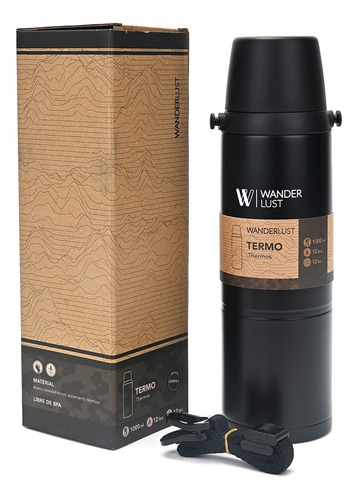 Termo Acero 1 Litro Tapon Pico Vertedor Original Wanderlust