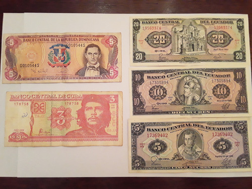 Lote De Billetes De Ecuador, Cuba, R.dominicana