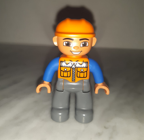 Muñeco Lego Duplo Obrero Trabajador Construcción