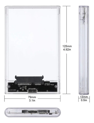 Carcasa Lukito 2.5 Hdd/ssd Blanco Usb 3.0 Con Led