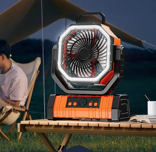 Ventilador De Camping Recargable De 20000 Mah Con Luz Led