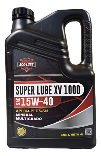 Aceite Mineral 15w40 Ecolube Super Lube Xv 1000 X 16 Litros