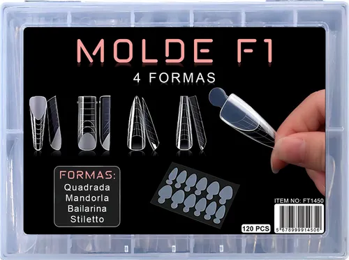 Molde F1 Quadrado Unhas De Gel, 120 Unidades 4 Formas