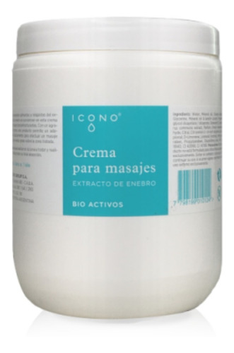 Crema Para Masajes Enebro 1kg Icono Calidad Premium