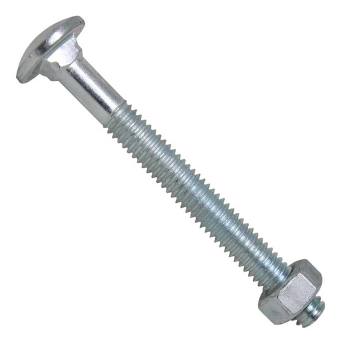 Parafuso Frances C/ Porca 1/2 X 5 - Zincado - 10 Peças