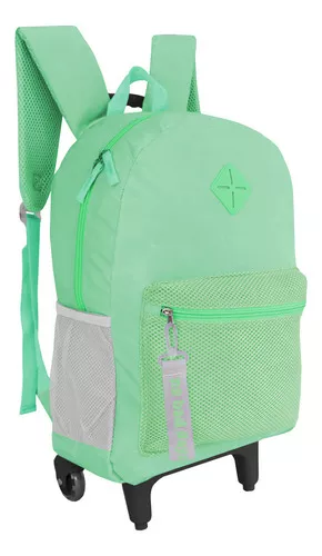 Mochila escolar Rb Large Resistant para mujer, color verde, diseño de tela  lisa