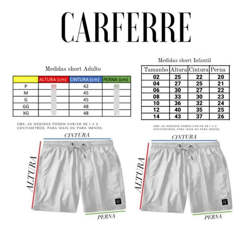 Kit Pai E Filho 2 Short Bermuda Praia Degrade Chá Revelação