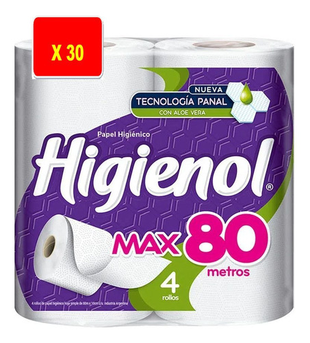 Papel Higiénico Higienol Max 80 Mts. X 3 Bolsones