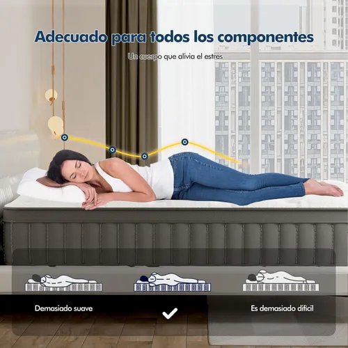 Colchon 1 Plaza Espuma 90cm X 190cm X 27cm