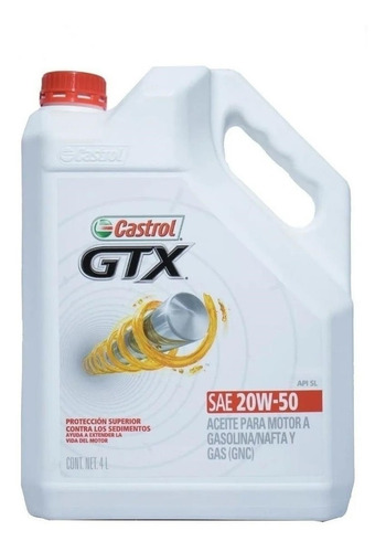 Aceite Mineral Naftero Gtx 20w-50 4l Castrol