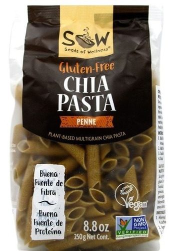 Pasta De Chia 250g Penne Rigati Fideos Sin Gluten - Sow