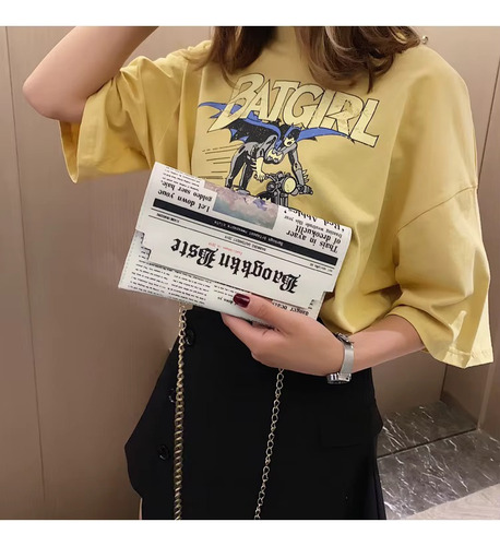 Cartera De Fiesta Tipo Sobre Casual Estilo Diario Blanco Diario Dorado Dorado