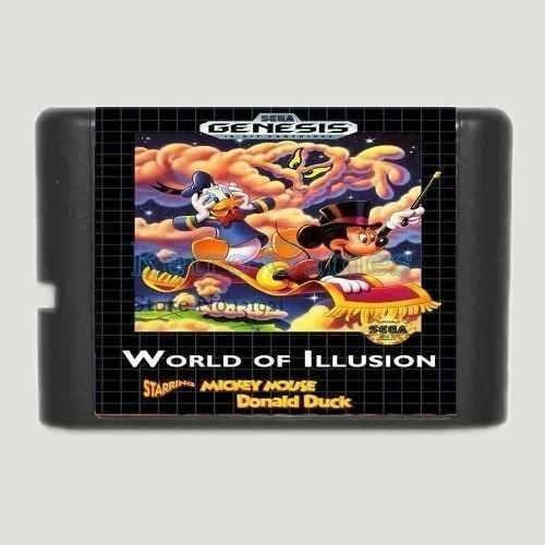 World of Illusion protagonizado por Mickey Mouse y el Pato Donald Americano Mega Drive Físico