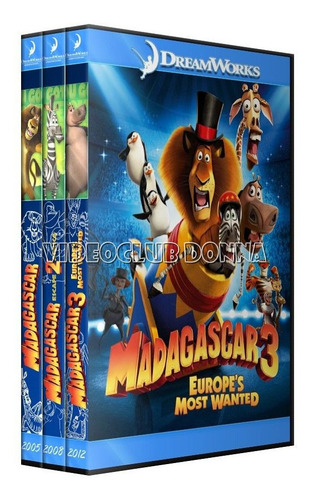 Madagascar Saga Completa Pack 3 Peliculas Colección Dvd