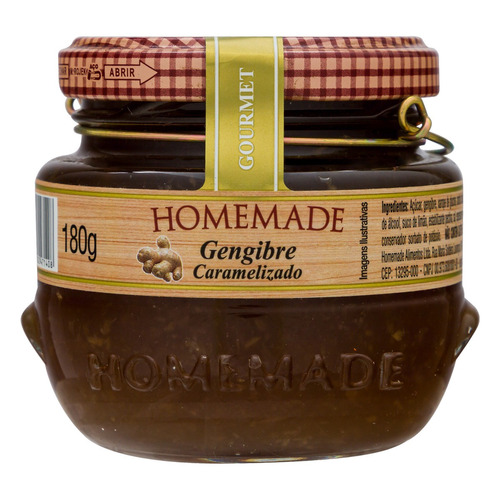 Gengibre Caramelizado Homemade Reserva Especial Gourmet Vidro 180g