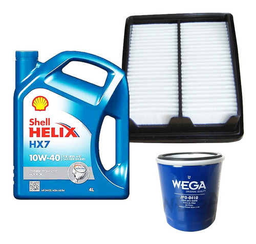 Kit Filtros Wega + Shell Hx7 10w40 4lts Honda Fit 1.5