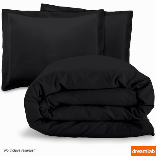 Funda De Duvet Dreamlab King Size 264x228cm Color Negro Diseño de la Tela Liso