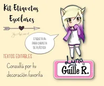 Comprar Etiquetas Escolares Imprimibles Lyna Mod.2 Textos Editables