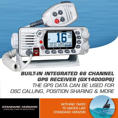 Estandar Horizon Gx1400gw Blanco 25w Vhfgps Eclipse Series