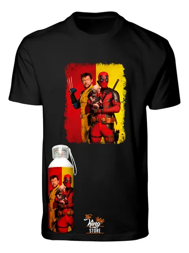 Polera + Botella, Deadpool Y Wolverine Con Perrito, Xxxxl