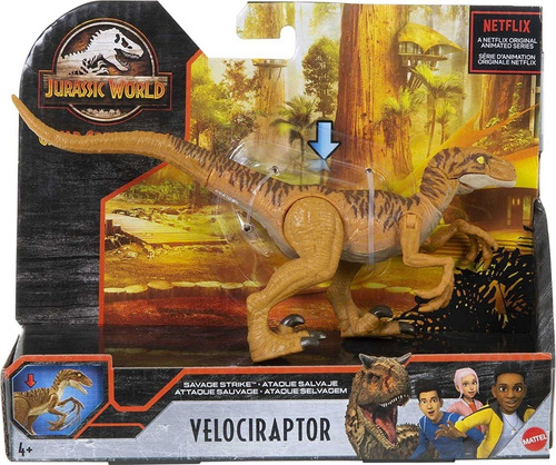 Jurassic World Velociraptor Dinosaurio Pequeño Yellow Mattel