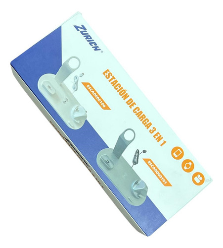 Estacion De Carga Zurich 3 En 1 Tipo C Micro Usb iPhone Color Negro