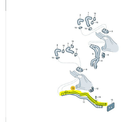 A/c Audi Q7 07/15 Tubo Retorno Calefaccion Cabina 7l0819928c