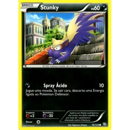 Stunky - Pokémon Noturno Comum - 76/124 - Pokemon Card Game