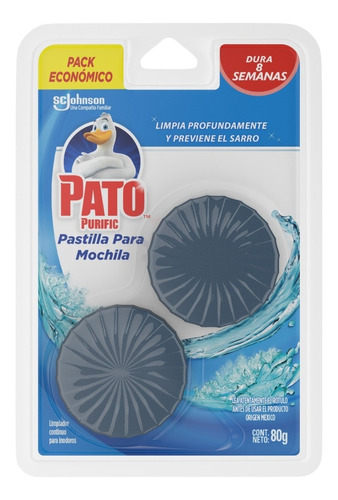 Pato Bloque Azul Para Mochila Inodoro Blister Doble X 3 Unid