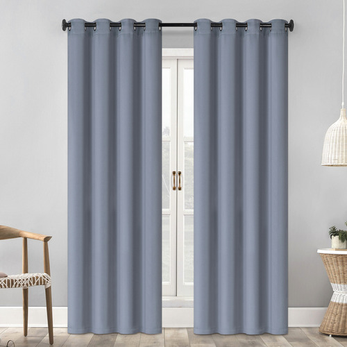 Cortina Blackout Bloqueo De Luz 275 X 215 Cm 2 Piezas Color Gris