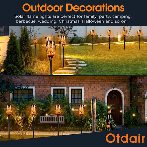 Antorcha Solar 16 Pz Estaca Jardin Waterproof Llama Led Otda