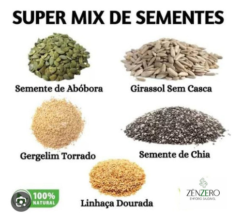 Mix De Sementes Abóbora/girassol/chia/linhaça/gergelim 250g