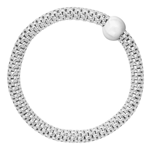 Pulsera Elástica De Plata De Ley Silpada Chic, 6