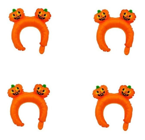 Vinchas Globo Halloween Calabaza Naranja