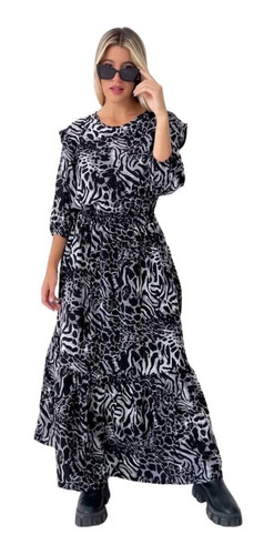 Imagen 1 de 6 de Polleras Largas Estampadas Jorgelina Arza Modelo Tauro