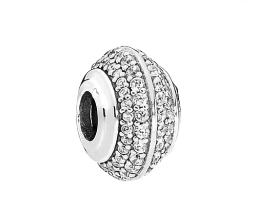 Charm Separador Pavé Brillante Plata De Ley S925 