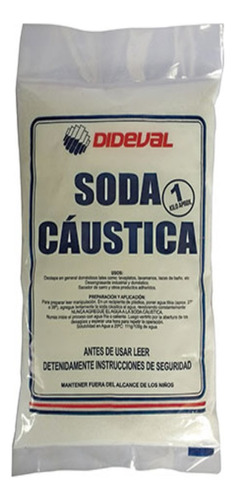 Soda Caustica 1/2 Kg Dideval Destapa Cañerías Desagües Perla