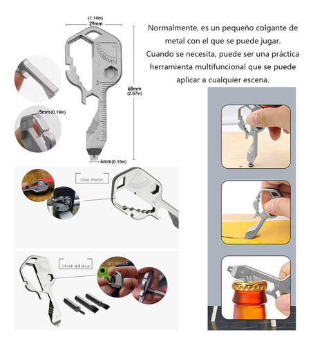 Mosquetón Escalada 25kn 24 En 1 Llavero Multifunción 2pzs
