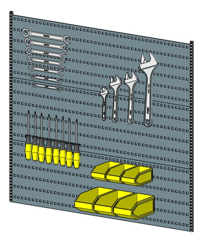 Panel Perforado Porta Herramientas 1mtx94cm Fbla01004 Color Gris